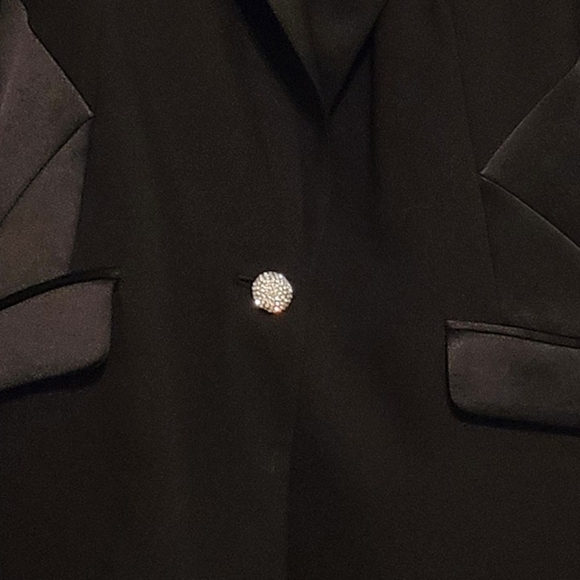 Karl Lagerfeld Black Blazer with Satin Accents - Picture 3 of 4